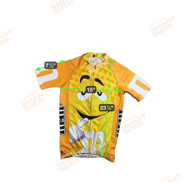 M&Ms Yellow Character Cycling Jersey Brainstorm S Pockets Short Sleeve Full Zip - Picture 6 of 6